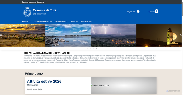 Security scan screenshot of https://www.comunetuili.it