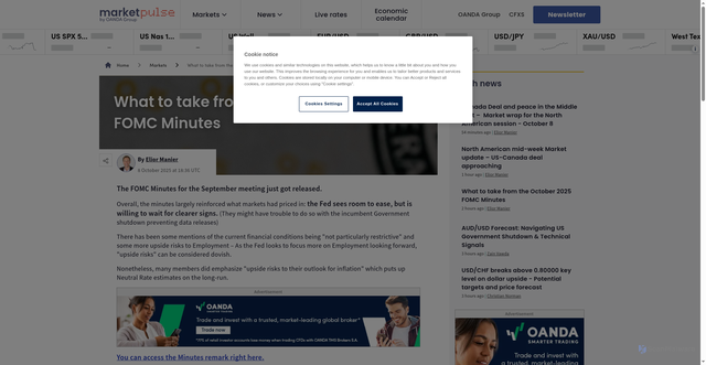 Security scan screenshot of https://www.marketpulse.com/markets/what-to-take-from-the-october-2025-fomc-minutes/