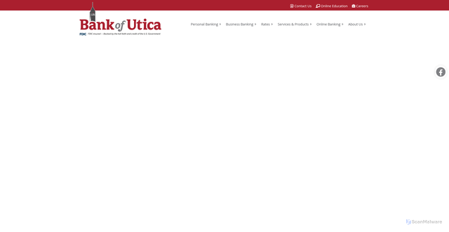 Security scan screenshot of https://www.bankofutica.com/