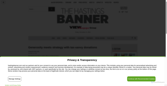 Security scan screenshot of https://hastingsbanner.com/articles/viewpoints/generosity-meets-strategy-with-tax-savvy-donations/