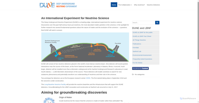 Security scan screenshot of https://www.dunescience.org/