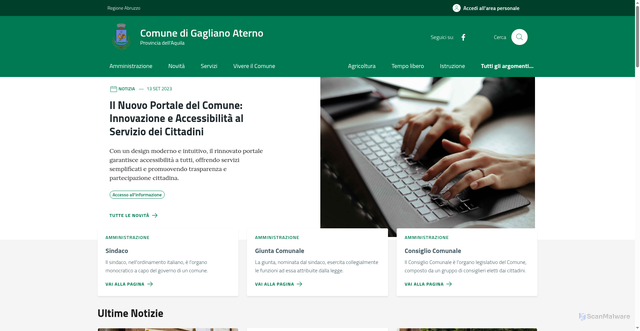 Security scan screenshot of https://www.comune.gaglianoaterno.aq.it/