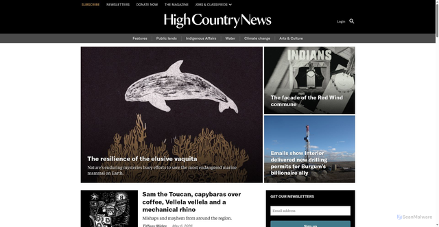 Security scan screenshot of https://hcn.org