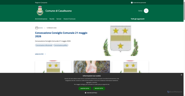 Security scan screenshot of https://www.comune.casalbuono.sa.it