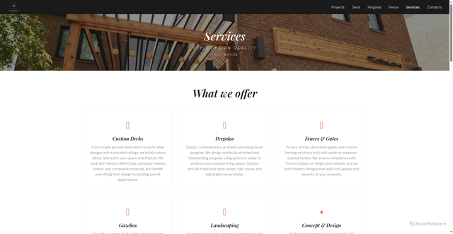 Security scan screenshot of https://ykwoodworking.pages.dev/services