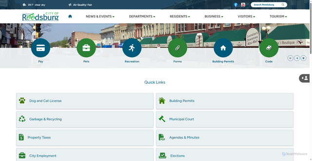 Security scan screenshot of https://www.reedsburgwi.gov/