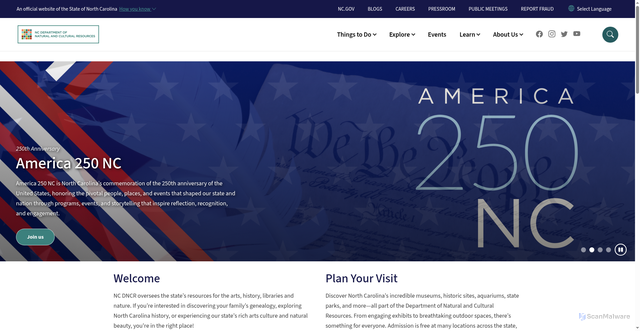 Security scan screenshot of https://www.dncr.nc.gov/