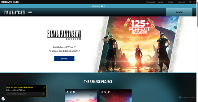 Security scan screenshot of https://ffvii.square-enix-games.com/en-us