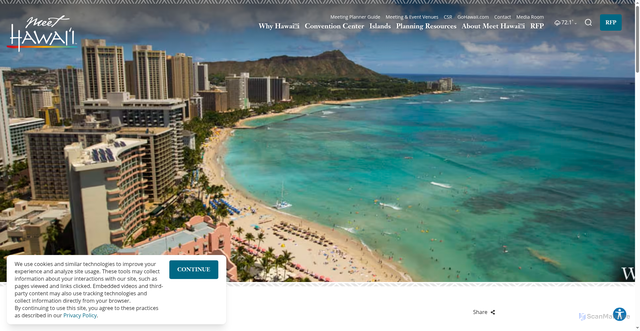 Security scan screenshot of https://www.meethawaii.com/islands/oahu/