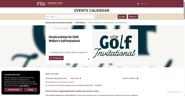 Security scan screenshot of https://calendar.fsu.edu/event/florida-institute-for-child-welfares-golf-invitational