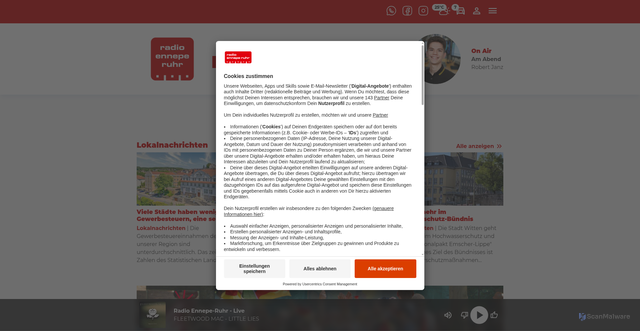 Security scan screenshot of https://www.radioenneperuhr.de