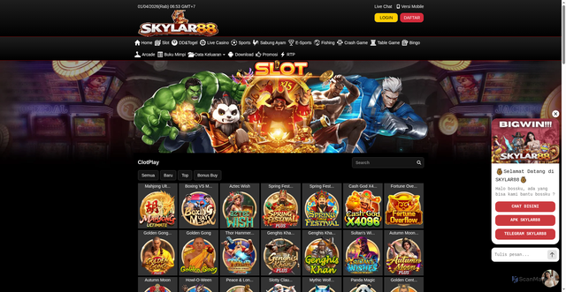 Security scan screenshot of https://ndx-skylar88.click/desktop/game/slot/clotplay