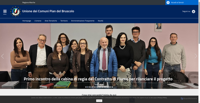 Security scan screenshot of https://www.unionepiandelbruscolo.pu.it/