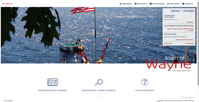 Security scan screenshot of https://townofwayneny.gov/