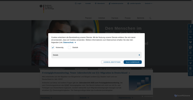 Security scan screenshot of https://bamf.de