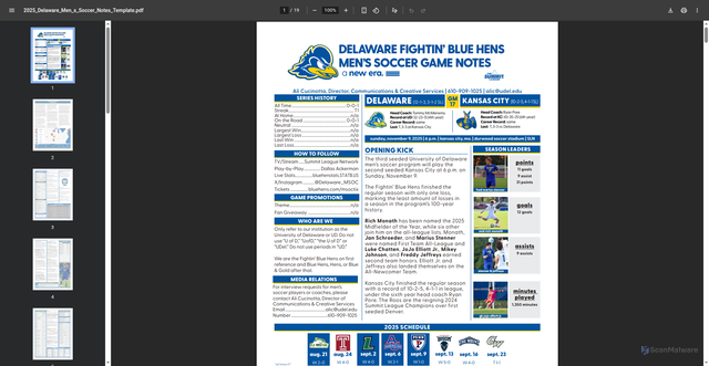 Security scan screenshot of https://s3.us-east-2.amazonaws.com/sidearm.nextgen.sites/bluehens.com/documents/2025/11/8/2025_Delaware_Men_s_Soccer_Notes_Template.pdf?timestamp=20251108103329
