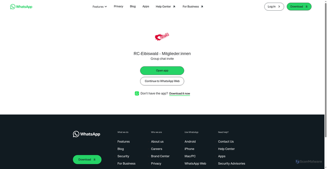 Security scan screenshot of https://whatsapp.radclub-eibiswald.at/