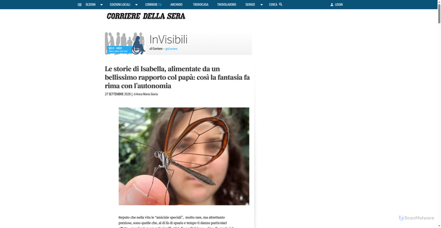 Security scan screenshot of https://invisibili.corriere.it