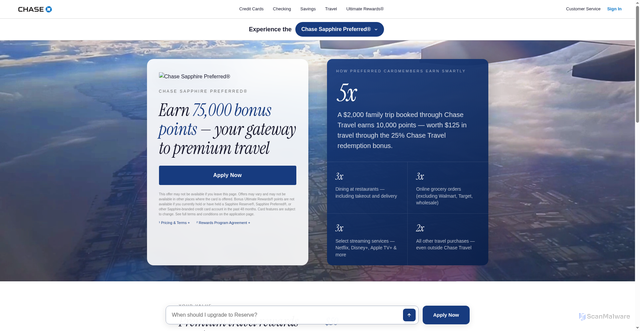 Security scan screenshot of chase-sapphire-ace-demo.vercel.app