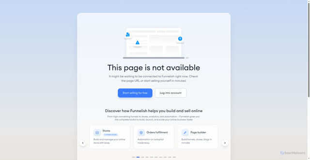 Security scan screenshot of https://myfunnelish.com