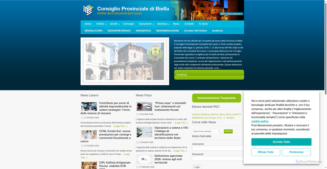 Security scan screenshot of https://www.cdlbiella.it