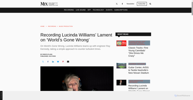 Security scan screenshot of https://www.mixonline.com/recording/music-production/capturing-lucinda-williams-lament