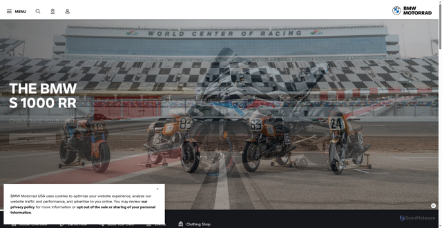 Security scan screenshot of https://www.bmwmotorcycles.com/en/home.html
