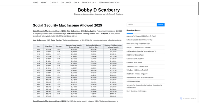 Security scan screenshot of https://bobbydscarberryp.pages.dev/vznmj-social-security-max-income-allowed-2025-agkgo/