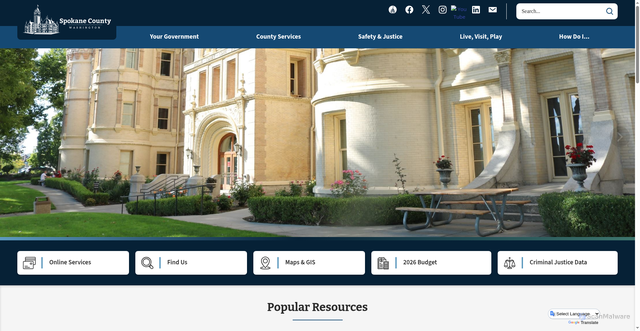 Security scan screenshot of https://www.spokanecounty.gov/