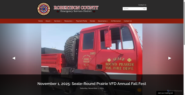 Security scan screenshot of https://www.robertsoncountyesdtx.gov/