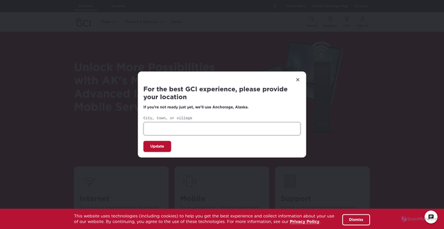 Security scan screenshot of https://gci.com