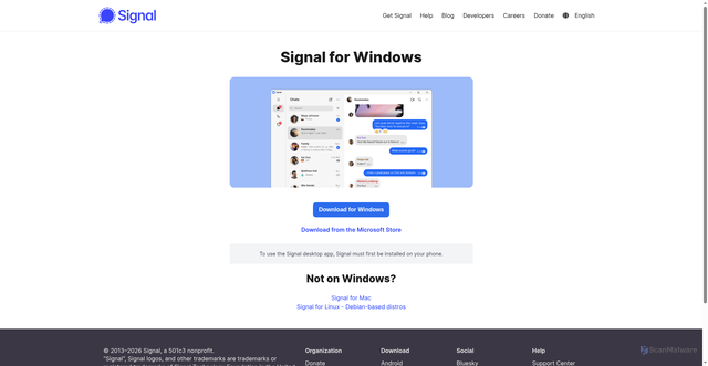 Security scan screenshot of signal-org.pages.dev