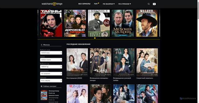 Security scan screenshot of https://watchandbinge.ru