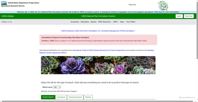 Security scan screenshot of https://ars-grin.gov/