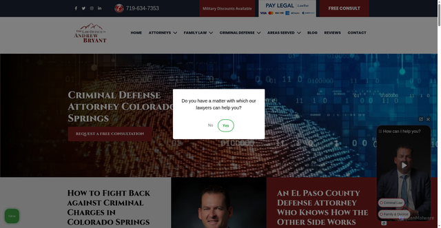 Security scan screenshot of https://andrewbryantlaw.com/practice-areas/criminal-defense/