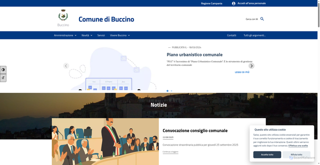 Security scan screenshot of https://www.comune.buccino.sa.it/