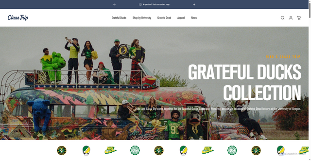 Security scan screenshot of https://classtrip.co/pages/nike-x-class-trip-x-grateful-dead-x-oregon?srsltid=AfmBOops1xvzKyurCFiV2QDbVQd64kcC8Ls1oj05Ofr-L4PTsuiqd5XI