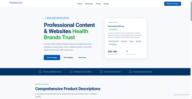 Security scan screenshot of https://rxwritestudiowebsolution-uba346lybd.edgeone.app/