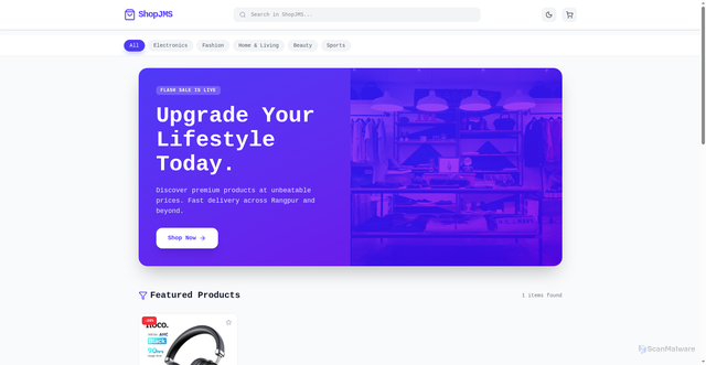 Security scan screenshot of https://shopjms-87einr2osb.edgeone.app/