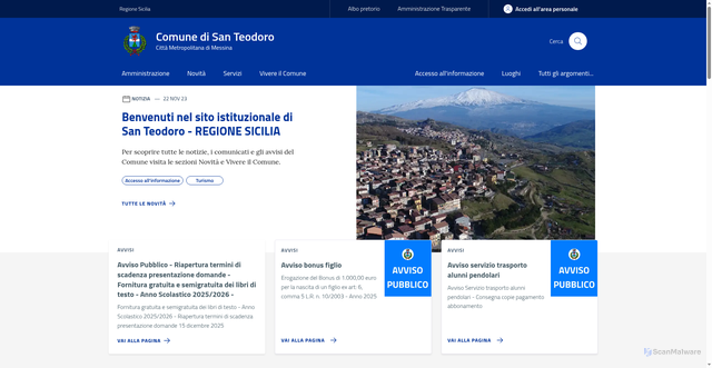 Security scan screenshot of https://www.comune.santeodoro.me.it/