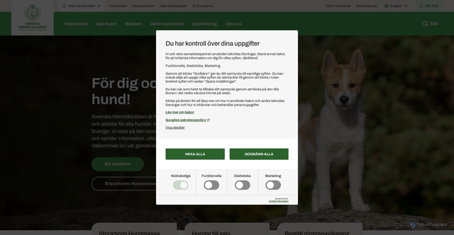 Security scan screenshot of https://www.skk.se/