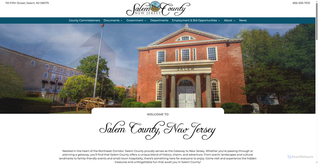 Security scan screenshot of https://www.salemcountynj.gov/