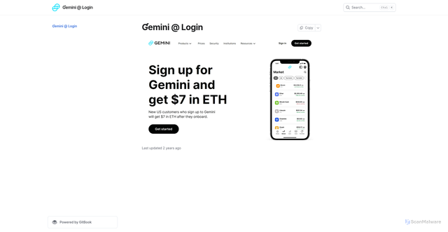 Security scan screenshot of https://gminimilognix.gitbook.io/us/