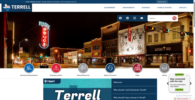 Security scan screenshot of https://terrelltx.gov/