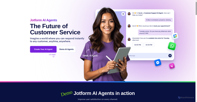 Security scan screenshot of https://agent.jotform.com