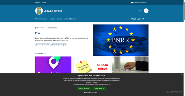 Security scan screenshot of https://www.comune.polia.vv.it