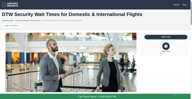 Security scan screenshot of https://www.airporstinsights.com/dtw-airport/wait-times/