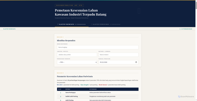 Security scan screenshot of https://kuesionerahp2026-dadirtsy8q.edgeone.app/