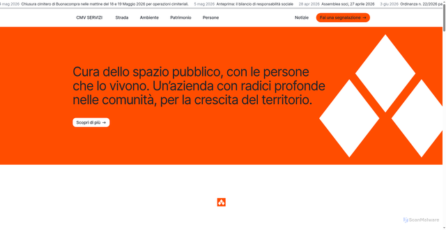 Security scan screenshot of https://www.cmvservizi.it/