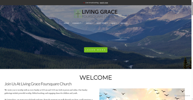 Security scan screenshot of http://www.livinggracelv.org/